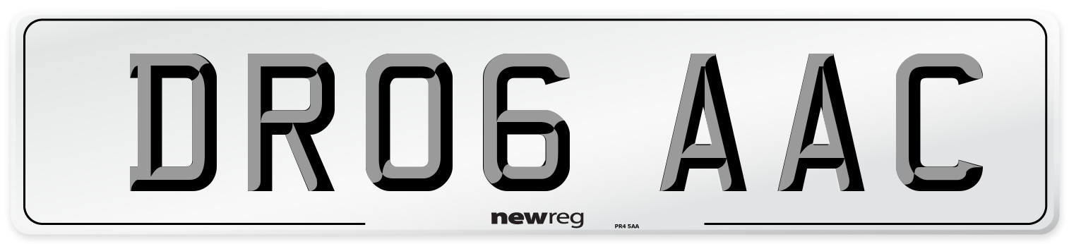 DR06 AAC Number Plate from New Reg